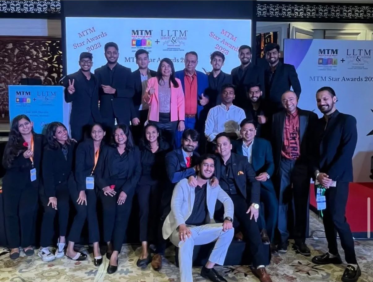 Hospitality team on stage at an awards ceremony
